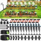 MIXC 250FT Drip Irrigation System Kit, Quick-Connect Garden Misting Watering System with 1/2” 1/4” Tubing Adjustable Nozzles Sprinklers for Indoor Outdoor Garden Potted Plant Lawn Greenhouse
