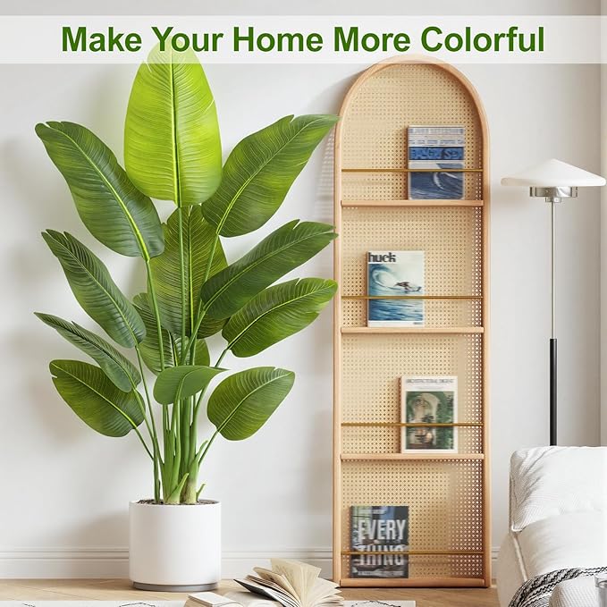 Lifelike Bird of Paradise Artificial Plant,5ft Faux Banana Leaf Tree with 12 Trunks - Perfect Indoor Silk Floor Plant for Home Decor in Living Room, Office, and Bedroom 1Pack