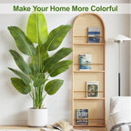 Lifelike Bird of Paradise Artificial Plant,5ft Faux Banana Leaf Tree with 10 Trunks - Perfect Indoor Silk Floor Plant for Home Decor in Living Room, Office, and Bedroom (Set of 2)