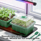 Seed Starter Tray Kit 10 Pack, Seed Starting Trays with Humidity Dome (120 Cells Total), Plant Germination Trays Complete Mini Greenhouse for Seed Growing & Seedlings