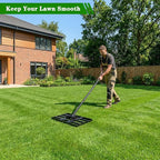 Lawn Leveling Rake 30x10 inch, Heavy Duty Ground Leveler for Soil, Sand, Effortless Smooth Use & Easy Assembly Stainless Steel Landscape Rake for Backyard, Garden, Golf Course, Black