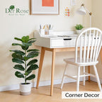 Der Rose 2 Pack 30" Artificial Fiddle Leaf Fig Tree with Warm LED Lights – Battery Powered, Mid-Size Fake Plants for Living Room, Bedroom, Entryway & Home Decor