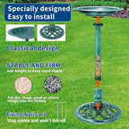 Bird Bath for Outside, Large 28 inch Tall Birdbaths for Outdoors with Solar Water Fountain, Plastic Retro Green Bird Baths Bowl for Outdoor Garden Lawn Yard Patio Hotel Landscape Decor - Wide 20"