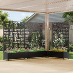 Casaphoria Metal Raised Garden Bed with Trellis and Wheels, 72"x47"x16" Planter Box for Climbing Plants, Vegetables & Vines, Features Drainage Holes and Privacy Screen (Black-Helen)