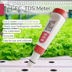 4-in-1 pH Meter TDS EC Meter for Hydroponics Growing System, Digital Water pH Tester for Hydroponic Nutrient Plant Food Solution, DWC Setup and Indoor Garden, Compatible with Aerogarden
