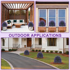 Artificial Topiary Ball Trees,16'' UV Resistant Fake Evergreen Shrubs Bushes Plants with Ground Spike 2 Set of Fake Plants for Outdoor Indoor Front Porch Garden