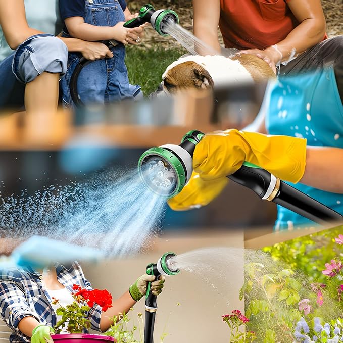 Garden Hose 100 FT, Heavy Duty Water Hose with Aluminum Fittings, Puncture Proof All-weather, Ultra-Lightweight and Flexible, Watering and Cleaning for Outdoor, Lawn