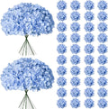 65Pcs Blue Hydrangea Artificial Flowers Bulk，Realistic Silk Fake Flowers with Stems，Faux Hydrangea Flowers for Wedding Home Decor Centerpieces Living Room Garden Party Baby Shower Decoration