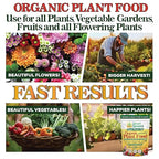 Organic Plant Food with Beneficial Microbes, Fast Acting Vegan Fertilizer for Vegetable Garden, Outdoor & Indoor Plant Fertilizer, Miracle Growth for Plants Concentrated Value 500GR Makes 120 gallons