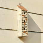 Glitzhome 18" H Wooden Bird House, Hanging Birdhouses for Outdoors, Washed White Distressed Three-Story Cottage Garden Bird House for Chickadee Cedar Wren Sparrow Finch Cardinal