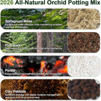 Orchid Bark Potting Mix 9 Quart, Mix Pine Bark,Perlite, Sphagnum Moss and Clay Pebbles for Plants, Orchid Garden Soil for Potting,Repotting