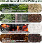 Orchid Bark Potting Mix 18 Quart, Mix Pine Bark,Perlite, Sphagnum Moss and Clay Pebbles for Plants, Orchid Garden Soil for Potting,Repotting