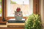 DIYOMR Small Ceramic Planter Pot, 4.3" Vintage Bronze Animal Planters Ceramic Flowerpot Succulent Pots Cactus Pot (Owl)