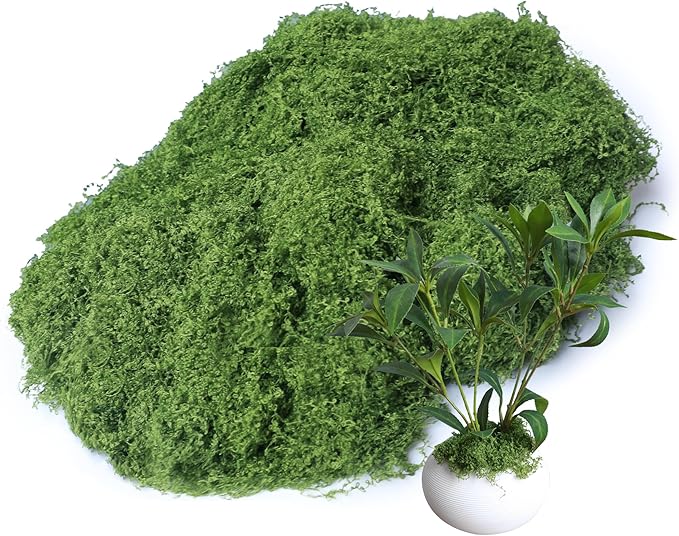 12.7oz Fake Moss Green Moss Faux Plant Artificial Floral Greenery for DIY Crafts Fairy Garden Pot Filler Vase Greenery Decorating Project Indoor Model Making Walls Glass Decor Forlaoers