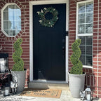 THE BLOOM TIMES 3ft Tall Spiral Topiary Trees Artificial Outdoor Set of 2, 36 Inch UV Resistant Large Faux Evergreen Fake Boxwood Plants for Front Porch Outside Planter Entryway Entrance Decor 3 Foot