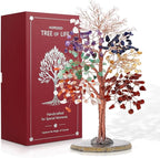 Hopeseed 7 Chakra Crystal Tree of Life Handmade Bonsai Healing Crystal Trees for Home, Desk, Living Room, Office Decor for Positive Energy, Good Luck Birthday Gifts for Women, Mom, Men