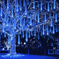 Weepong Christmas Lights Outdoor 32 Tubes 768 LEDs Meteor Shower Lights UL Certified Snow Falling Rain Drop Icicle String Light for Xmas Tree Halloween Decorations Wedding Party Garden Decor, Blue