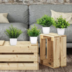 Yoratee 4 Pot Small Fake Plant Flowerpot Artificial Plastic Eucalyptus Plant Wheat Grass Shrub Plant Indoor Desk Coffee Table Bathroom Bedroom Home Decoration (4)