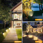 Solar Spot Lights Outdoor, 36 LEDs Solar Landscape Lighting with 2200mAh, Outdoor Lights Auto On/Off 2-in-1 Wall or Ground Solar Powered for Yard Garden- 2 Pack (Warm White)