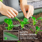Outsunny 6.5' x 2' x 1' Galvanized Raised Garden Bed Kit, Outdoor Metal Elevated Planter Box with Safety Edging, Easy DIY Stock Tank for Growing Flowers, Herbs & Vegetables, Green