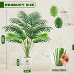 Der Rose 28'' Fake Plants Large Artificial Palm Tree Faux Plants Indoor for Living Room Porch Balcony Garden Decor Outdoor (White Pot)