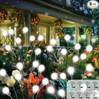 2026 Upgraded Solar Lights Outdoor, 8 Pack Solar Garden Lights with 2 Modes, Firefly Lights Outdoor Waterproof, Sway by Wind, Twinkle Firefly Light for Yard Patio Path Garden Decoration (Cool White)