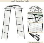 Cucumber Trellis for Raised Bed, U-Shape Metal Garden Arch, Rustproof PE-Coated Plant Support for Cucumbers, Beans, Tomatoes, Squash, Flowers (Black, 31.5 * 49.2 * 82.7inch(L*W*H))