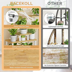 Plant Stand Indoor with Grow Lights - 62" Tall Plant Shelf, Lighted Corner Plant Stands for Indoor Growing, 8 Tiered Large Flower Holder, S-Shaped Plants Rack for Living Room, Patent Design, Natural