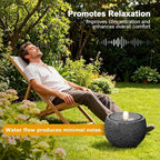 10.6" H Modern Round Outdoor Water Fountain with 3000K LED Lights, Minimalist Sphere Garden Waterfall with Soothing 55dB Sound for Patio, Deck, Porch, Backyard and Zen Indoor Decor
