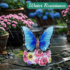 Linkax Butterfly Birthday Easter Gifts for Adults Women Mom Grandma, Butterfly Statue Solar Lights Outdoor Garden Decor for Outside Yard Patio Balcony Front Porch Home Decorations Ornaments