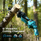 SEESII Cordless Pole Chainsaw, Hedge Trimmer, Pruning Shears, 4000mAh Battery Powered Extendable Garden Tool Kit for Outdoor Use, Electric Long Reach Saw, Hedge and Grass Trimmer, Pruner for Yard Care