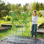 Cucumber Trellis 2 Pack, Foldable A-Frame Garden Trellis for Raised Bed Garden Grow Support with Plant Support Clips, Twist Ties, Plastic Ties, for Cucumber,Tomato, Climbing Plants and Flowers