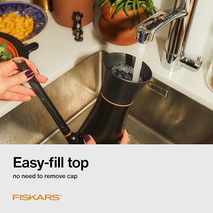 Fiskars Small Watering Can (40 oz) for Indoor Gardening,Water Can for Indoor Plants,Anti-Drip and Removable Nozzle,Made with Recycled Plastic,(Pack of 4)