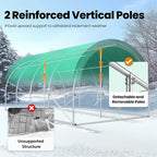 KING BIRD Premium 20x10x6.6FT Greenhouse for Outdoors, Large Walk-in Upgraded Galvanized Metal Frame, Mesh Door Screen Window Improved Zipper Tunnel Hoop for Garden Plant Winter, 2 Stiffeners, Green