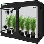 zazzy Grow Tent, 96“x48 x78 Plant Growing Tents 600D Mylar Hydroponic Indoor Grow Tent with Window, Kit Bag & Floor Tray 8x4 Growing Tent