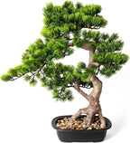 Artificial Bonsai Tree 20 Inch Tall - Realistic Faux Juniper and Pine Potted Plant, Indoor Greenery Decor for Home, Office Desk, Tabletop, and Room Decoration