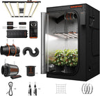 Spider Farmer Grow Tent Kit with GGS AC10 Power Strip 4x4x6.6ft Complete G5000 Bar Style LED Grow Light Full Spectrum 48"x48"x80" Indoor Grow Tent 6" Inline Fan Carbon Filter Ventilation System