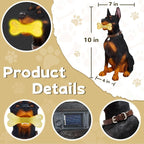 Doberman Solar Garden Statue - Outdoor Yard, Lawn, Patio Dog Decor - Unique Birthday Housewarming Gift for Dad, Mom, Men, Women