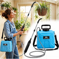 High Reach Plant Waterer with Spray Can - Electric Water Sprayer with Telescopic Wand and Water Hose, 180° Adjustable Nozzle 5L Watering Can for High Hanging Plants