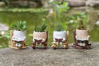 Rocking Chair Smiley Face Planter with Drainage Hole, Cute Plant Pots for Indoor Outdoor Plants,Unique Flower Pot for Succulents, Gift for Mother's Day, Birthday, Christmas