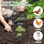 Wire Cloche Plant Covers for Animals, Garden Netting Metal Plant Protectors for Animals for Keeping Bunnies Chicken Squirrels Birds, Wire Cloche for Plants Shrubs Vegetables Flowers Black 1pc