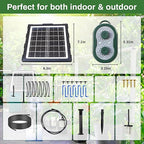 50FT Solar Automatic Drip Irrigation Kit System, Smart Self-Watering System with USB Charging for Outdoor Indoor Use, 2200mAh Automatic Watering System Supports 15 Pots for Garden, Balcony & Patio