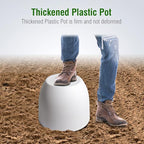 UOUZ 12/10/9 Large Plant Pots, Plastic Planters with Drainage Holes and Saucers for Indoor Outdoor Plants Flowers, White