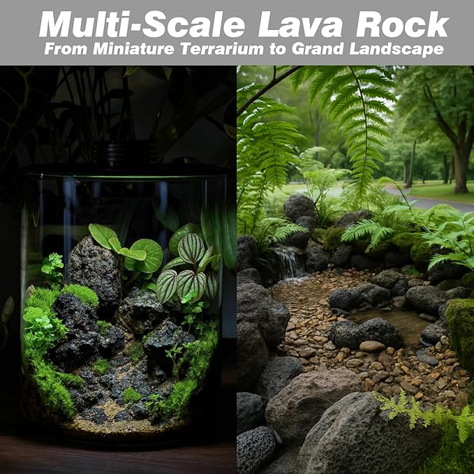 Aquarium Rocks for Fish Tank Bonsai Succulent Planters Garden Aquascaping Landscaping 10lb Natural Volcanic Lava Stones Decorative Indoor and Outdoor (6-8pcs 4-7 inches)