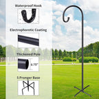 Ottsuls Bird Feeder Pole, 2 Pack 76 Inch Shepherds Hooks for Outdoor with 5 Prongs Adjustable for Hanging Lantern, Hummingbird Feeder, Plant,Garden Stake Plant Stand Hanger Weddings Décor