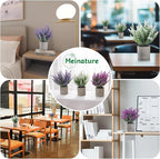 Plant Stand Indoor，3-Pack Lifelike Artificial Lavender ，Artificial Plants Indoor, Nordic Lavender Table Decor，Biodegradable Pot,Suitable for Home and Office Décor