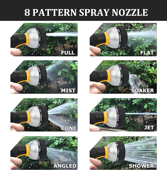 TheFitLife Flexible Metal Garden Hose - 25 FT Lightweight Stainless Steel Water Hose with Solid Fittings and Sprayer Nozzle - Leak Proof, Kink Free, Anti-rust, Large Diameter, Durable and Easy Storage