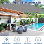 RoomHacks 12'x12' Sun Shade Sail, UV Protection Outdoor Shade, Curved Tear Resistant Heavy Duty Sun Shade for Patio Garden, Backyard, Deck, Car Port, Playground, (Grey)