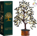 ZENFULSTONE Black Tourmaline Crystal Tree for Protection & Grounding from Negative Energy as Home & Office Decore | Handmade Bonsai for Protection | Perfect Cleansing Energy Gift for Mom & Dad