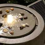 Tankana Solar Water Fountain Outdoor Garden Bubbler Water Feature Fountains Solar Powered with Pebbles for Patio Deck Yard Home Decor Gray, 18 "L x 18" W x 11.5" H